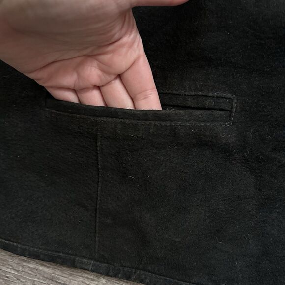 Vintage REPP Black Suede Leather Vest -Large Tall - Picture 6 of 8